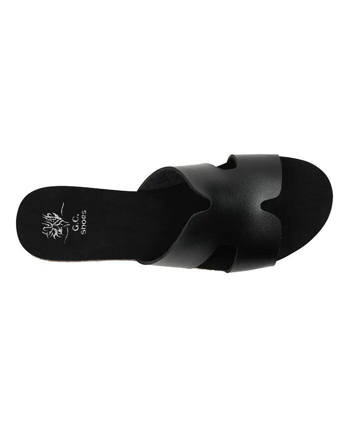 Женские шлепанцы на плоской подошве Nellie с вырезами GC Shoes, черный — фото 4