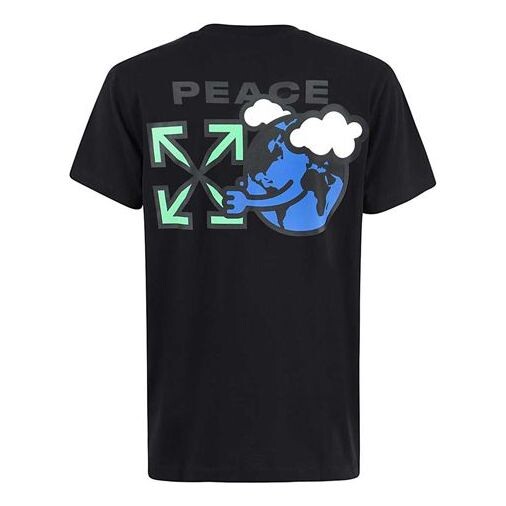 

Футболка men's ss21 peace worldwide cotton black Off-White, черный