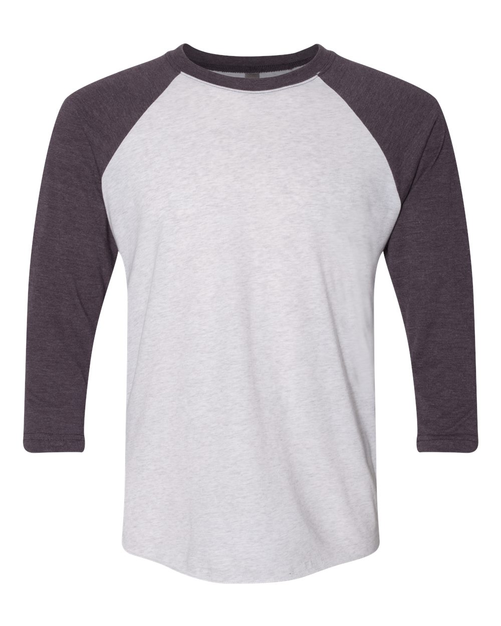 

Футболка Triblend с рукавами реглан и рукавами три четверти Next Level, цвет vintage purple sleeves/ heather white body