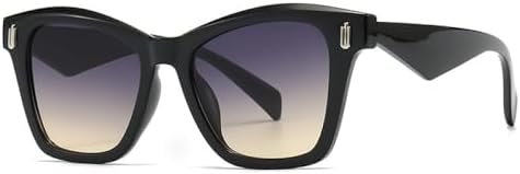 

Солнцезащитные очки Square Leopard для женщин в стиле ретро с заклепками, зеркальной линзой, градиентным переходом цвета и защитой от УФ-излучения UV400 MTZJH, C9blackbluea