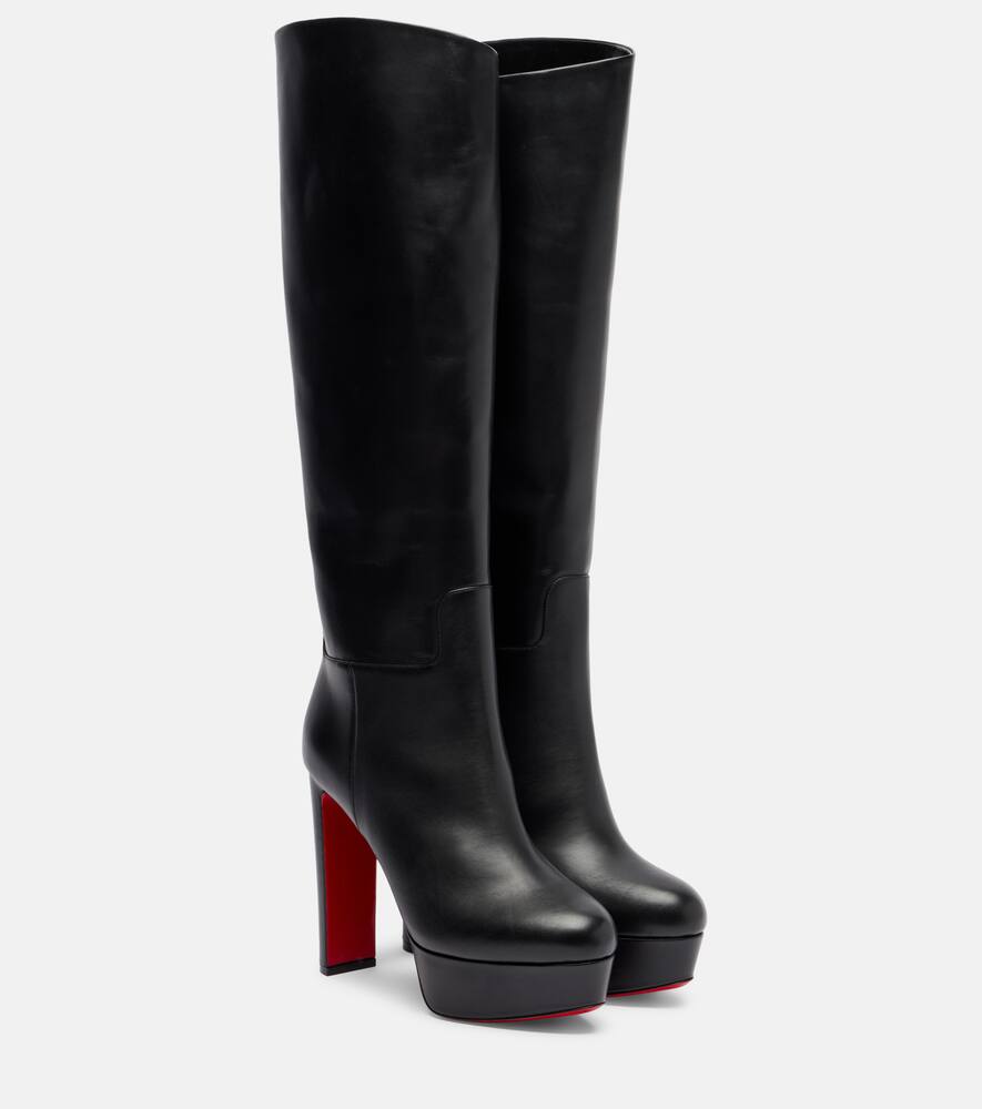 Loo 130 кожаные ботинки на платформе до колена Christian Louboutin, Black