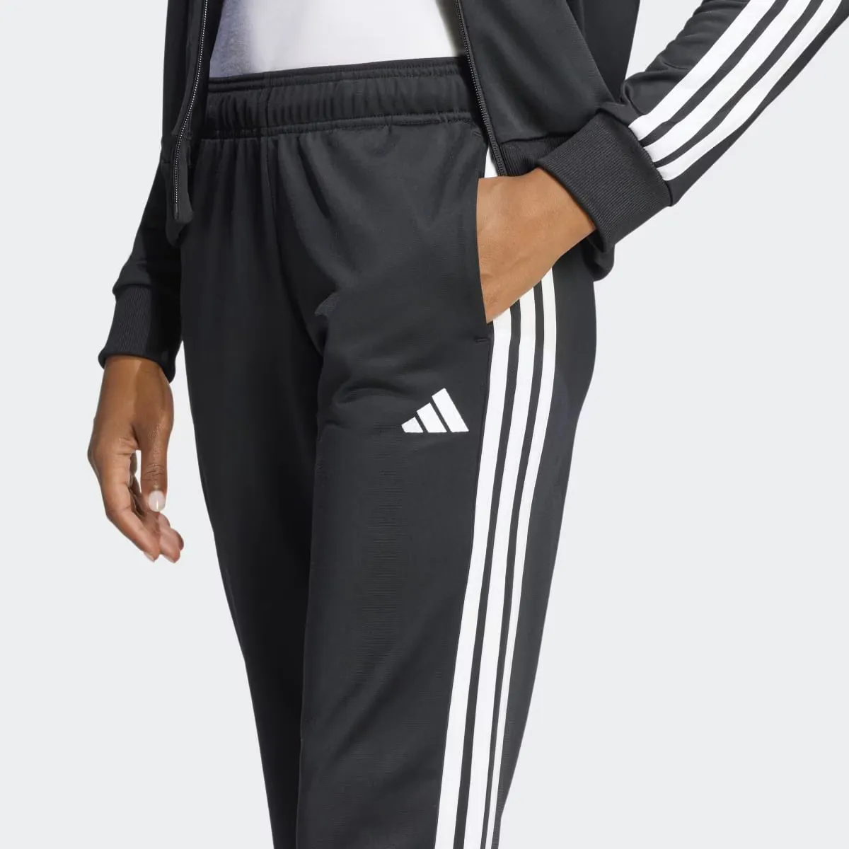 Женский спортивный костюм Adidas 3 полоски, чёрный — фото 4
