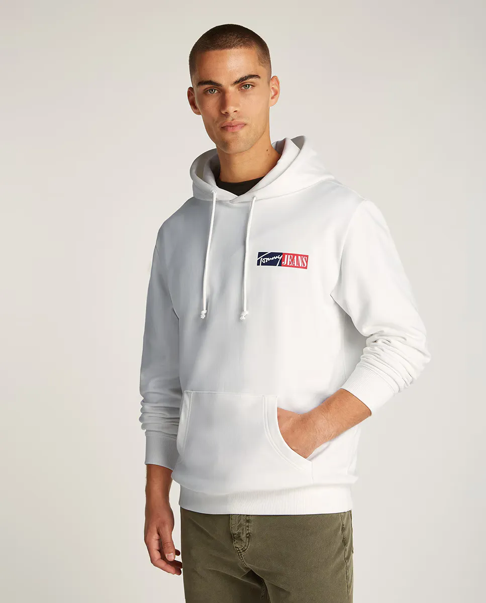

Мужская толстовка прямого кроя с капюшоном Tommy Jeans, цвет Crudo