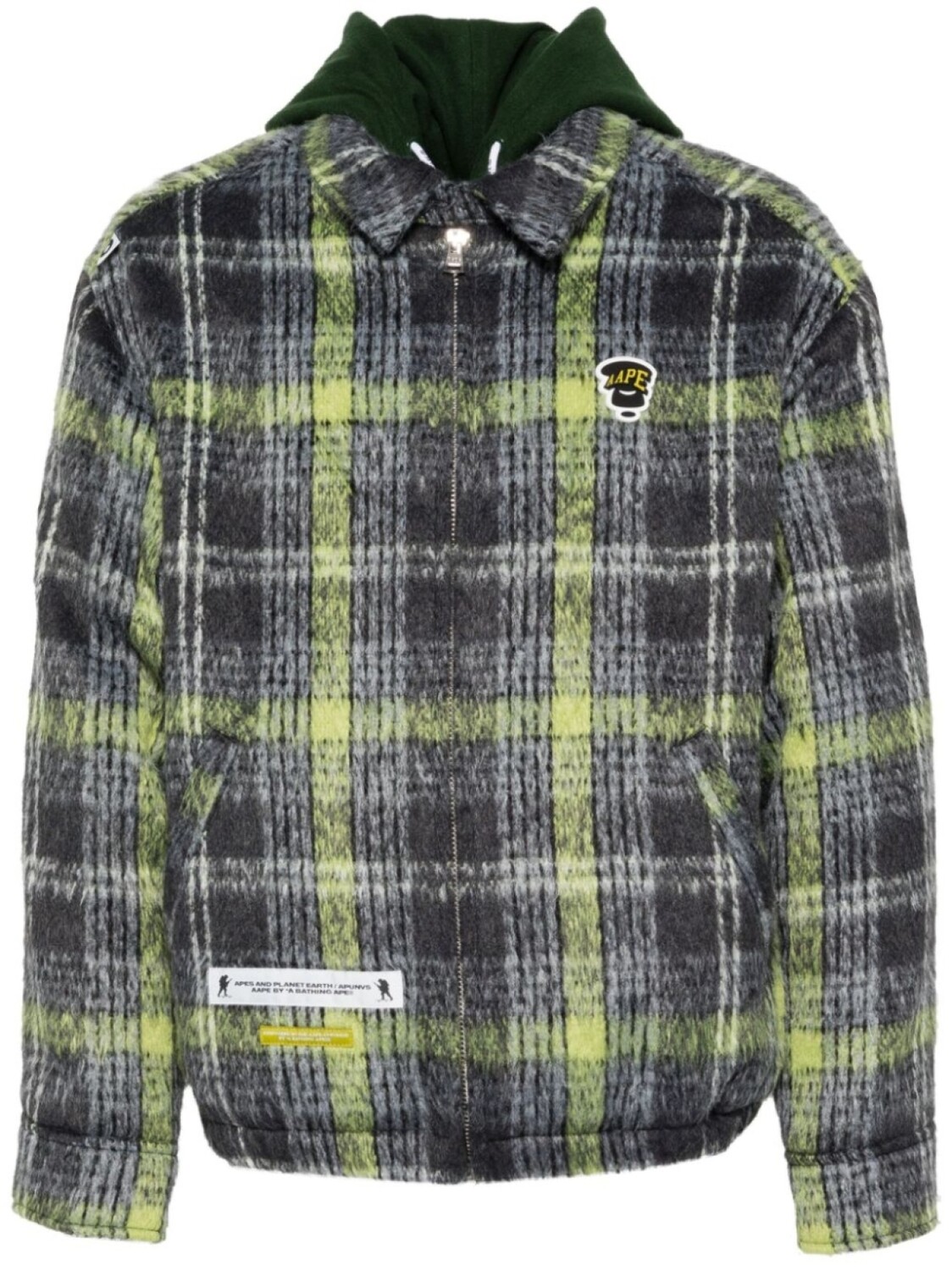

Куртка-рубашка в клетку AAPE BY *A BATHING APE, серый
