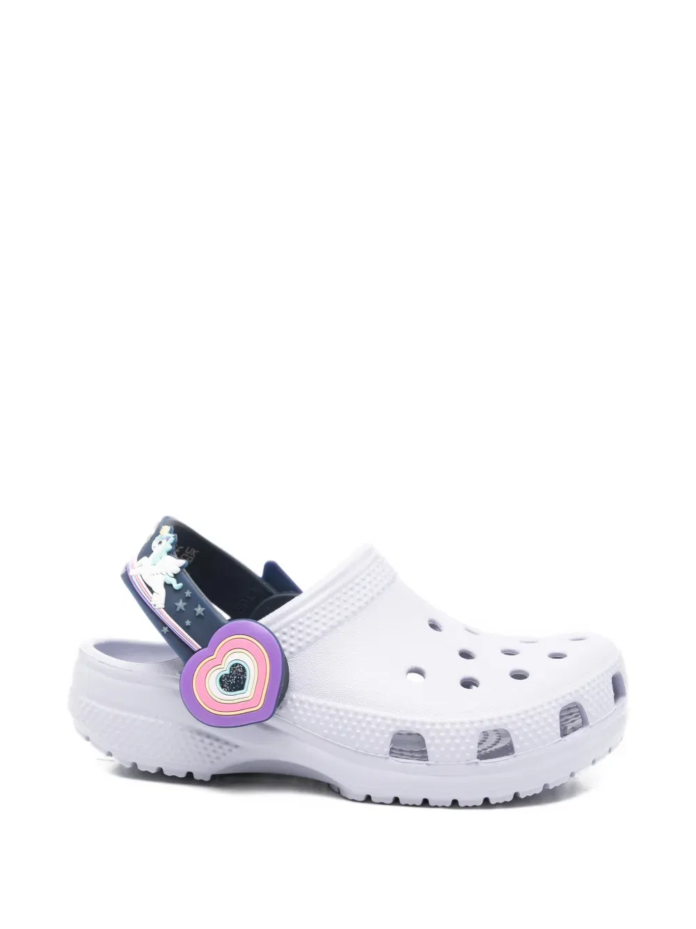 Сандалии с закрытым носком и деталями в виде сердечек Crocs Kids, фиолетовый