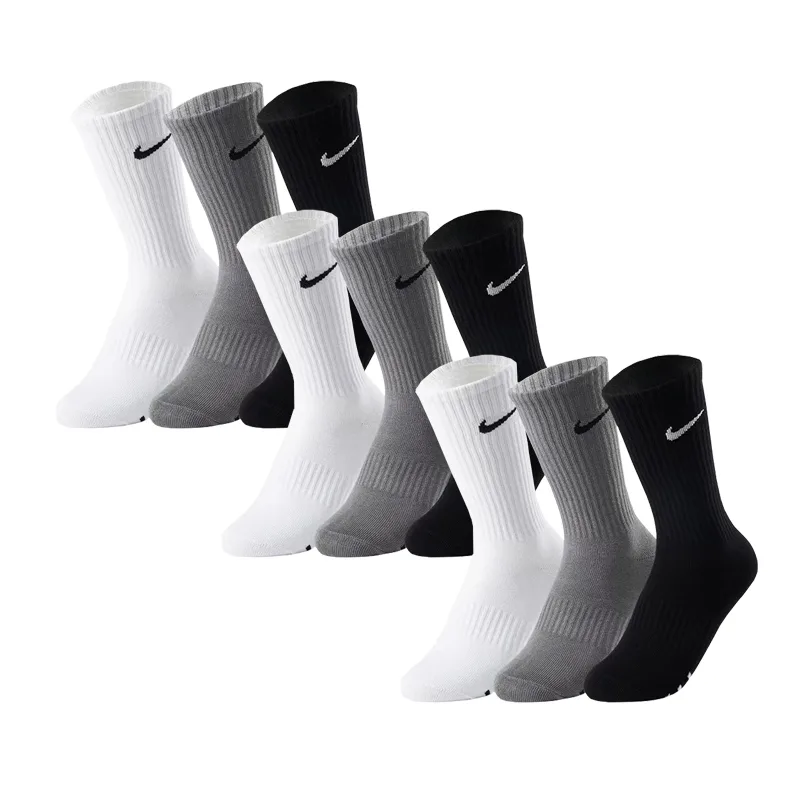 Носки 3Brand 3 пары унисекс Nike, White/Rock Ridge Gray (9 Pack)