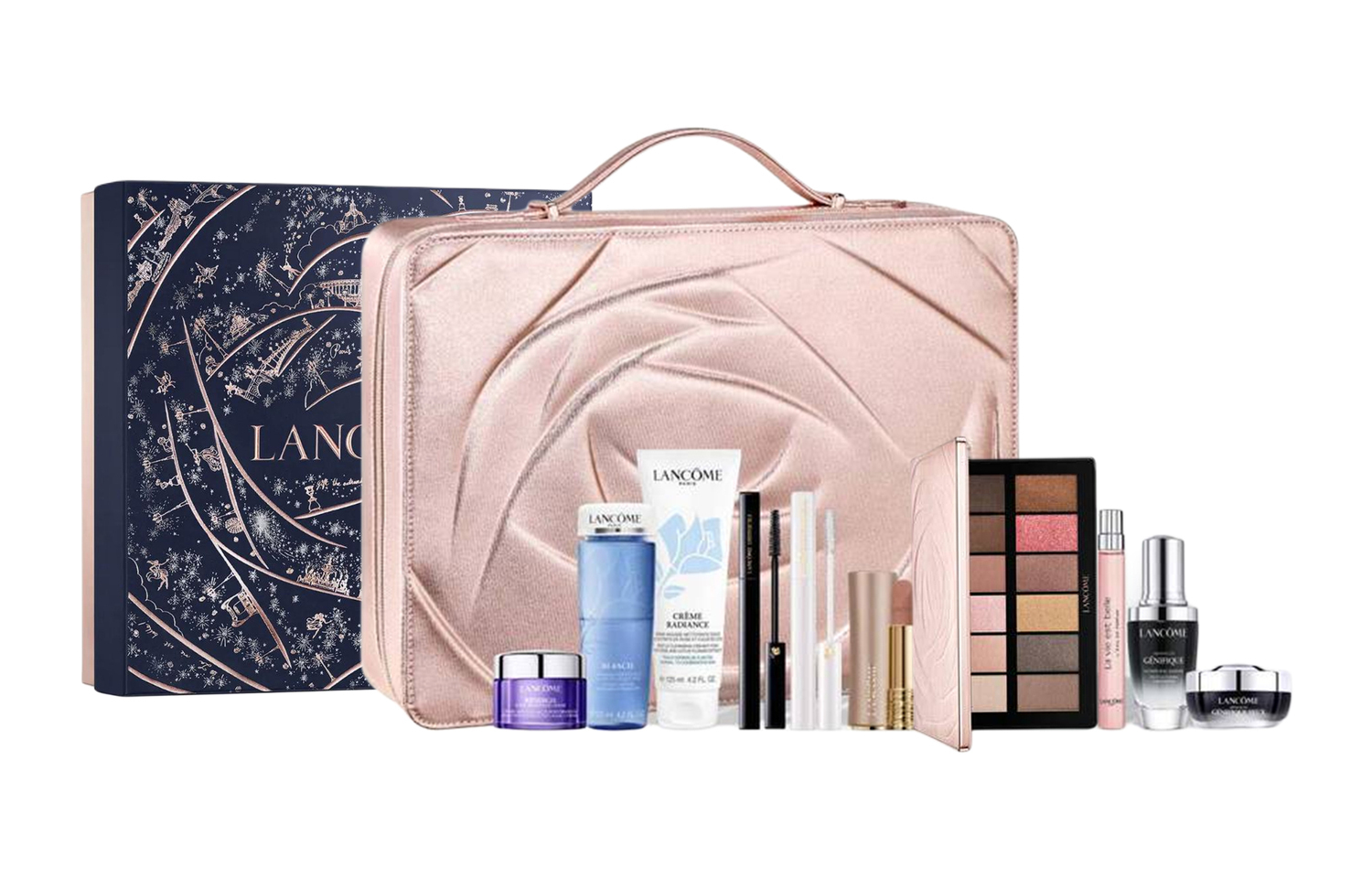 

LANKOU 2024 рождественский лимитированный набор для сияния кожи увлажняющий, питающий и восстанавливающий комплект из 11 предметов LANCOME