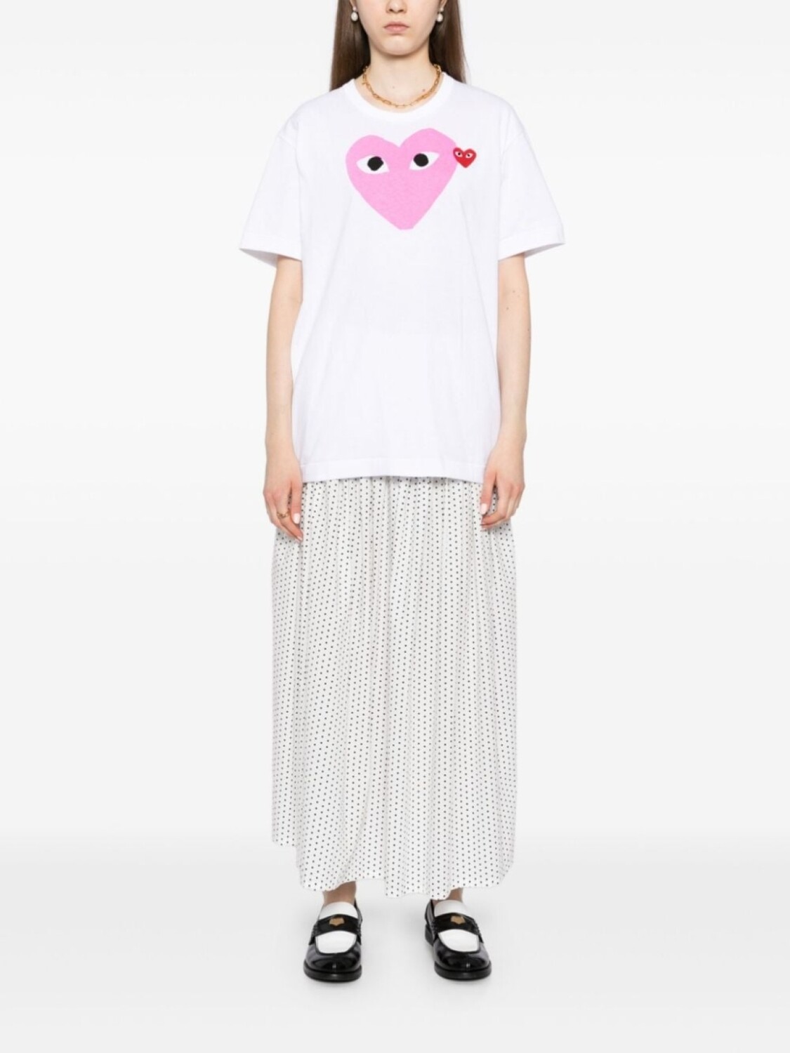Comme Des Garçons Play футболка с принтом в виде сердца, белый — фото 2