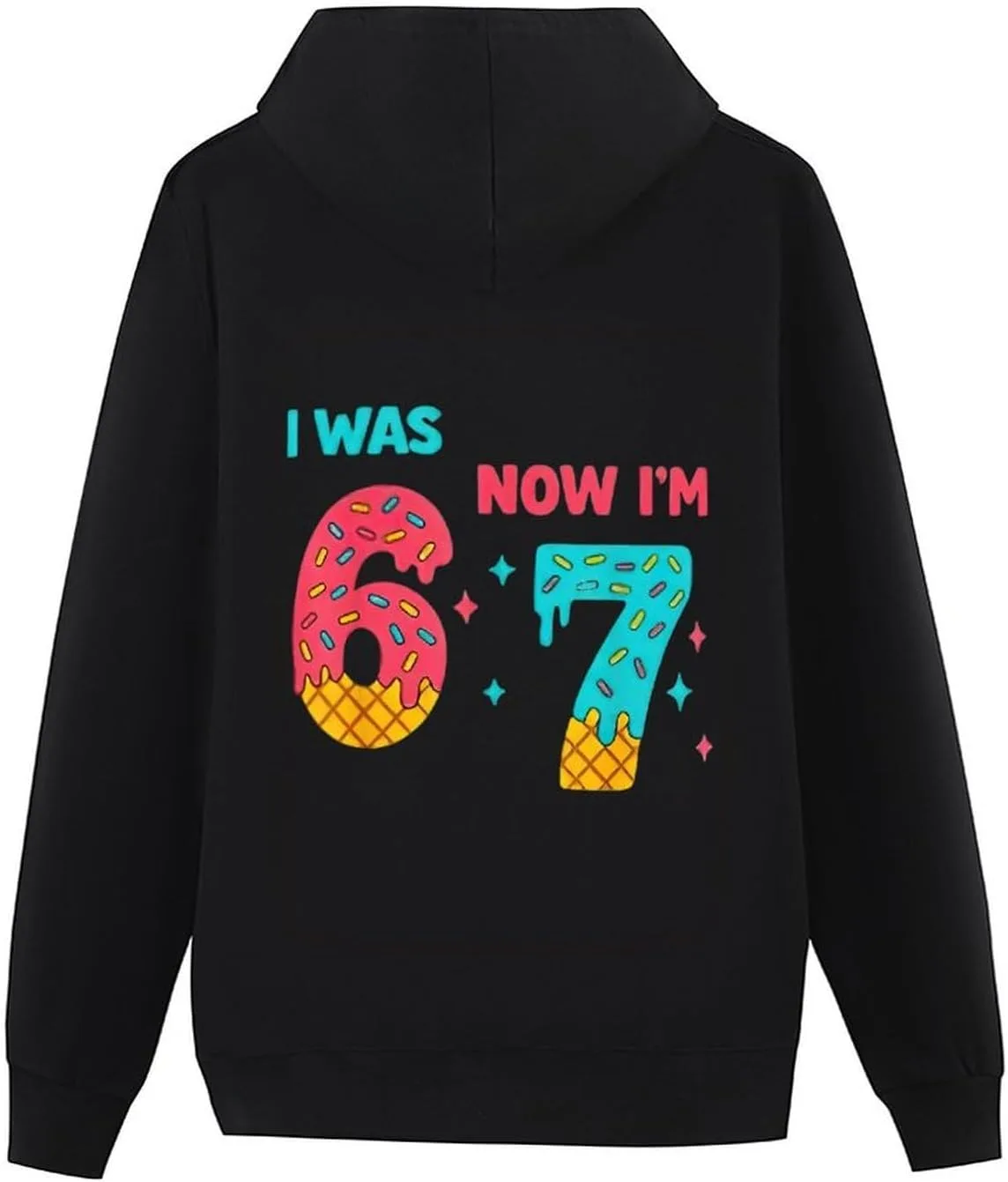 Толстовка Men Fun I Was 6 Now I'm 7, классическая, с длинным рукавом и карманом — фото 3
