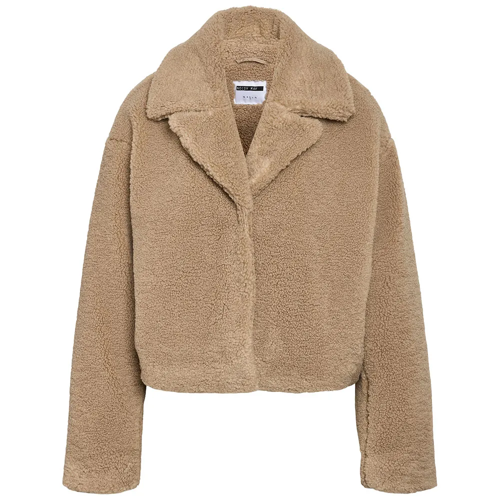 

Пальто Noisy May Nati Crop Teddy, бежевый