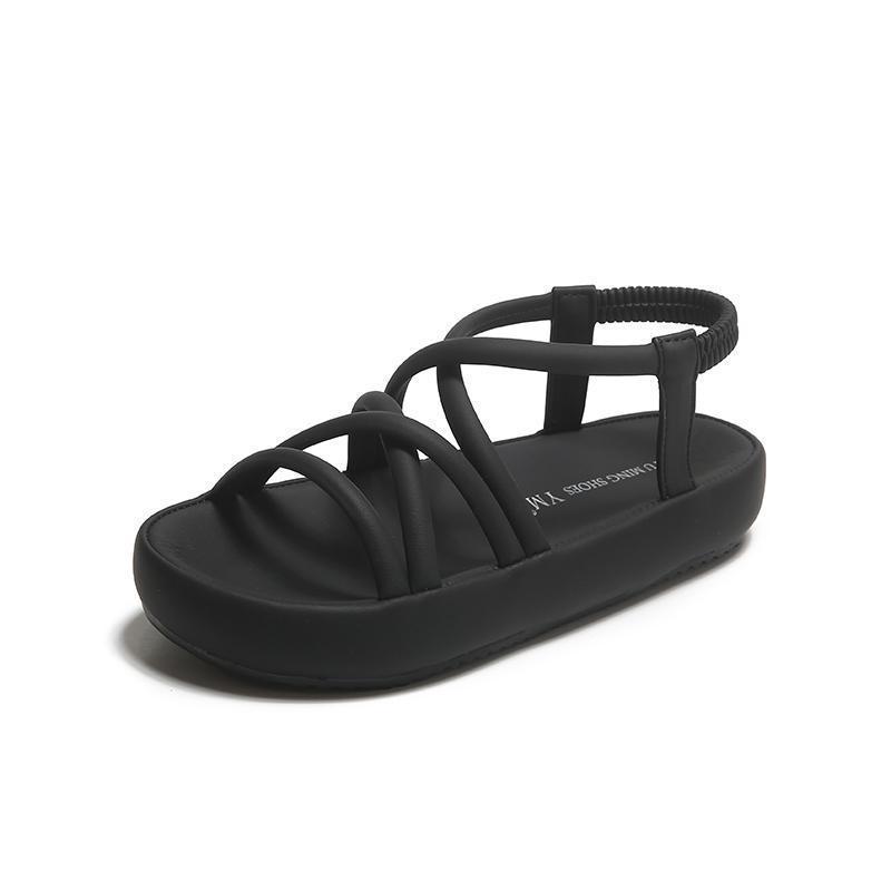 Alxnan Римские сандалии женские черные, цвет Black
