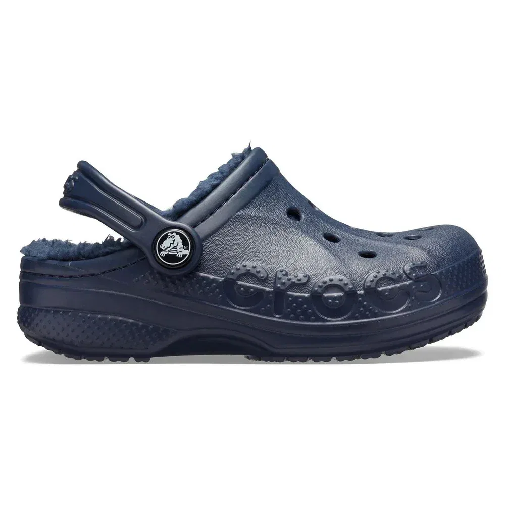 Детские сабо Crocs Baya, синие, на флисовой подкладке, повседневные, модель JZZ605 — фото 3