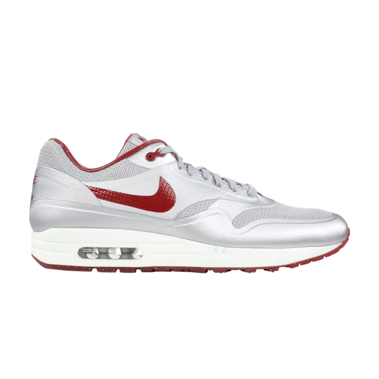 

Кроссовки Nike Air Max 1 Hyp QS 'Silver Deep Red', серебряный, Серый, Кроссовки Nike Air Max 1 Hyp QS 'Silver Deep Red', серебряный