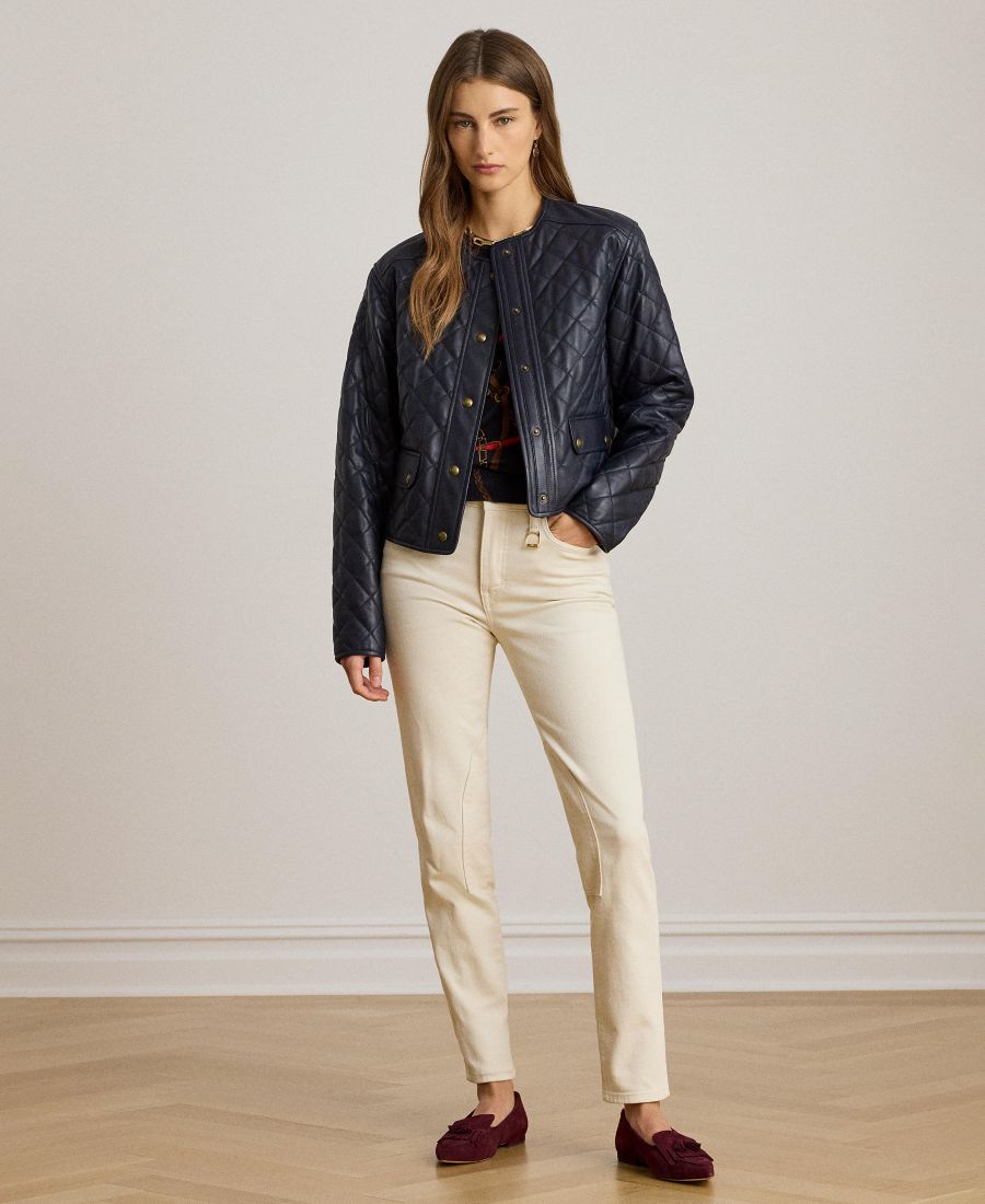 

Женские джинсы с высокой посадкой, зауженные до щиколотки Lauren Ralph Lauren, Cream Wash