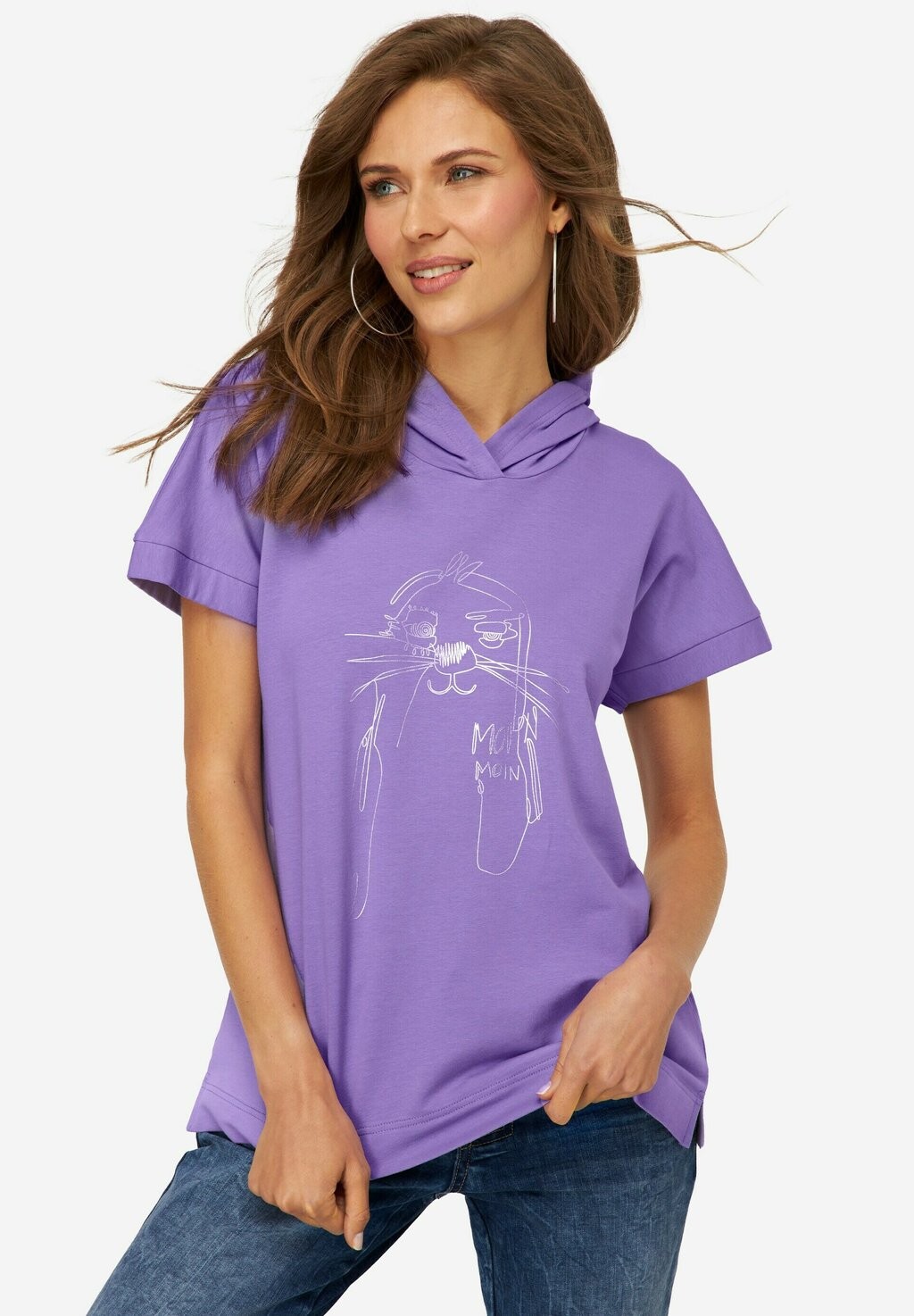 

Футболка с принтом HOODIE ROBBEN-OEKO-TEX LAURASØN, цвет blauw lila