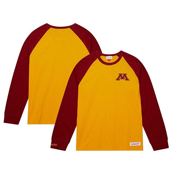 

Мужская футболка Minnesota Golden Gophers с длинным рукавом реглан Mitchell & Ness