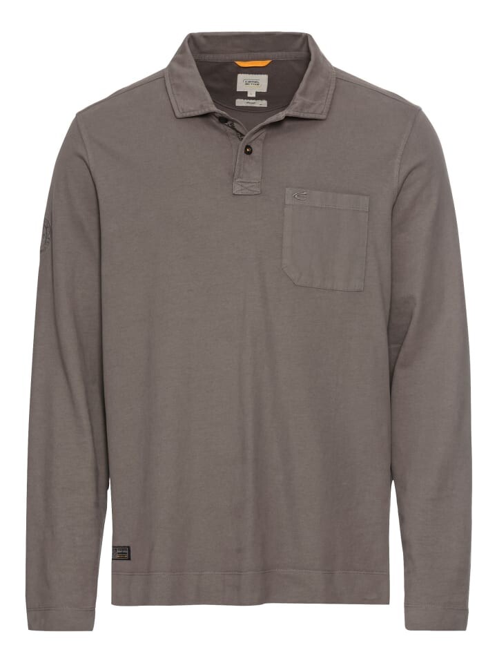 

Поло Camel Active Langarm aus zertifiziertem Organic Cotton, серый
