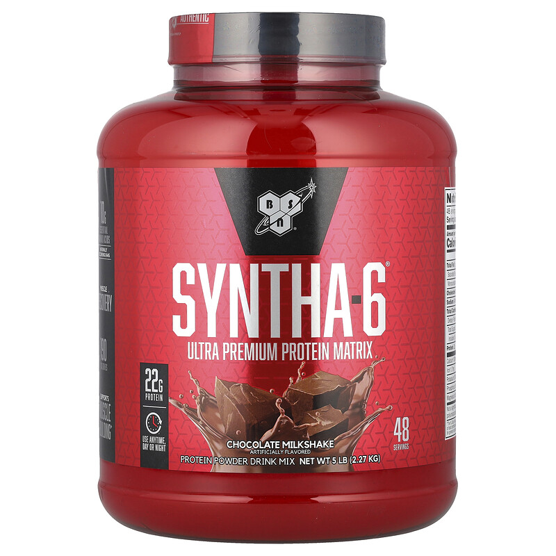 

BSN, Syntha-6, протеиновая матрица ультрапремиального качества, со вкусом шоколадного коктейля, 2,27 кг (5 фунтов)