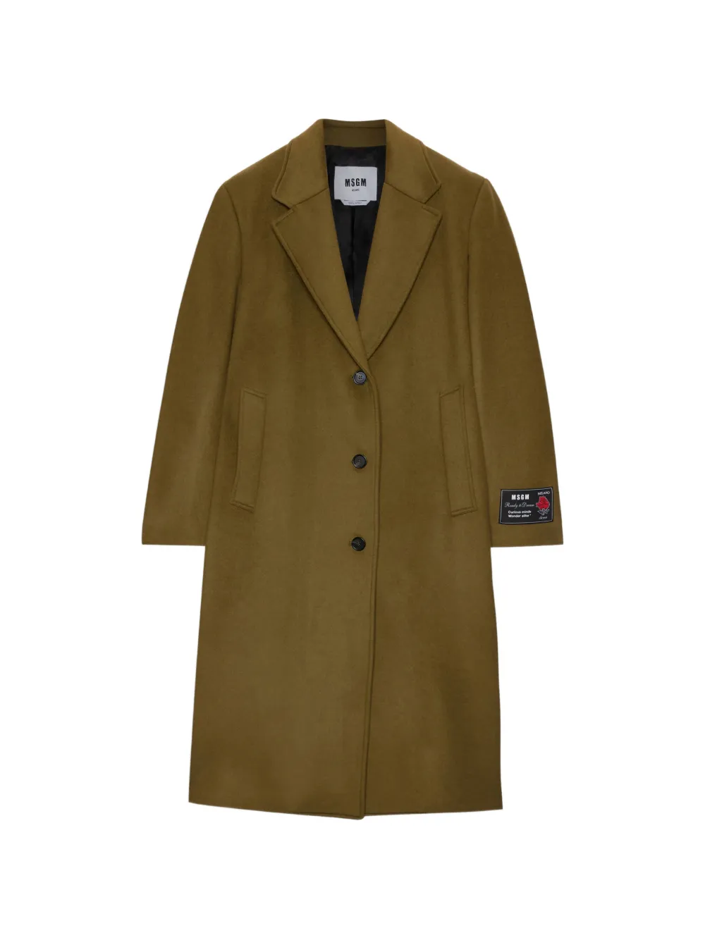 

Однобортное пальто Msgm, зеленый