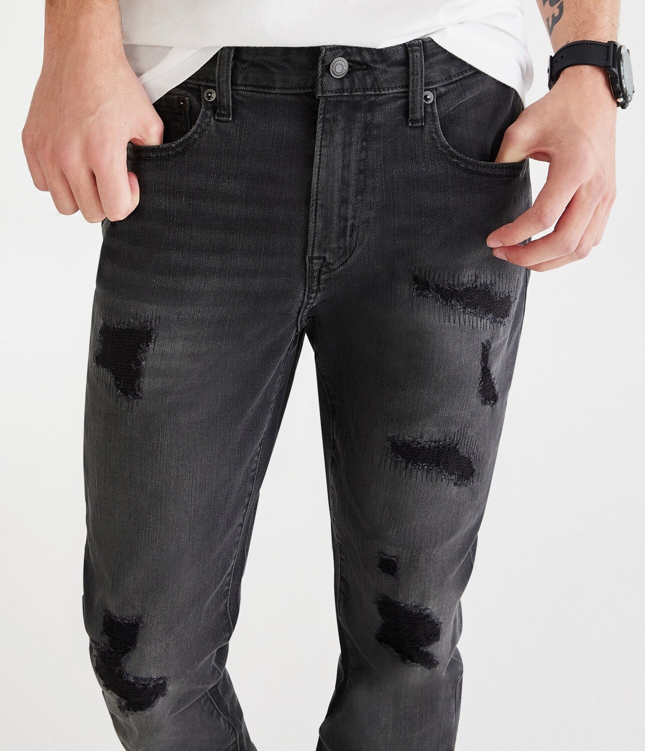 

Джинсы скинни премиум-класса Aeropostale с технологией Lycraar Freef!Tar, цвет Black Wash