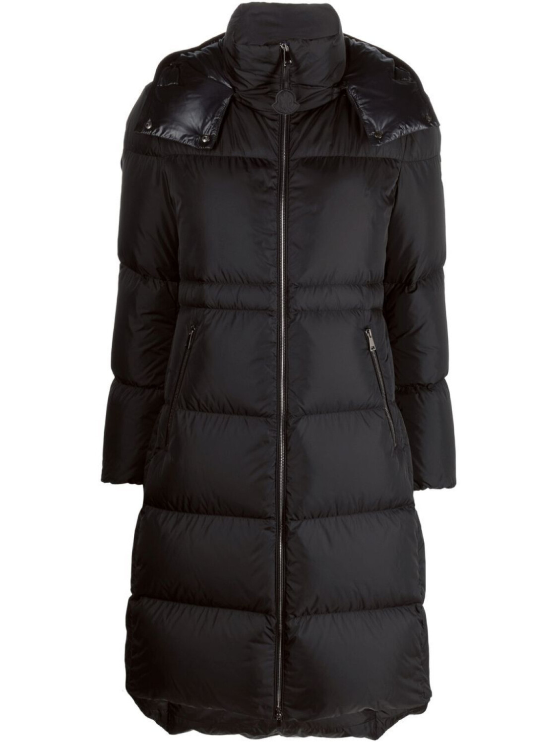 

Moncler пуховик с нашивкой-логотипом, черный