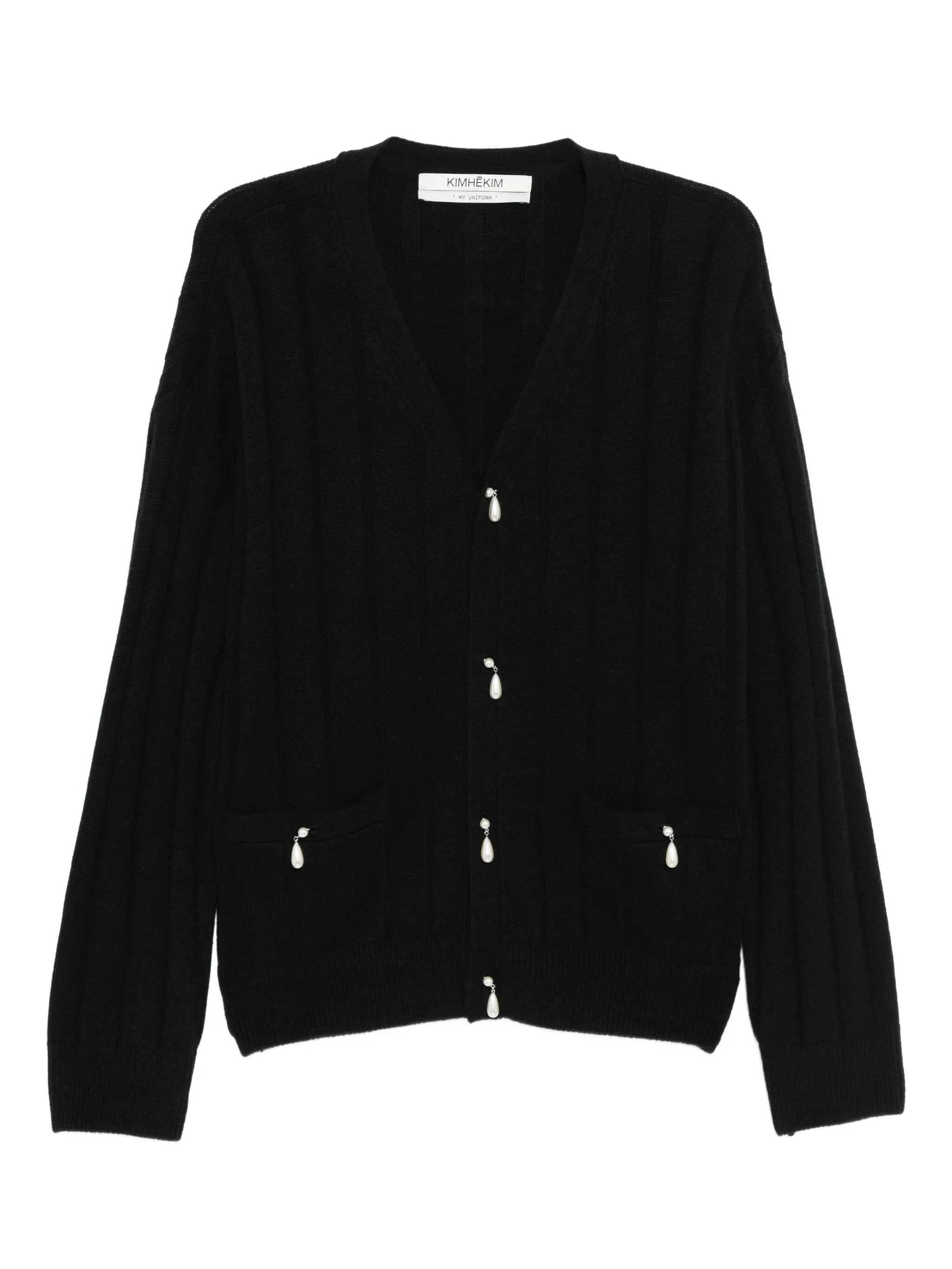 

Кардиган с декоративным жемчугом Kimhekim, черный