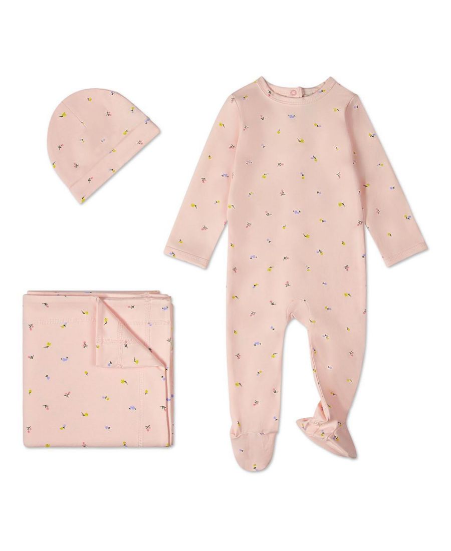 

Детский комбинезон для девочек из 3 предметов "Цветущие цветы" с пышными ножками MeMoi, Blush