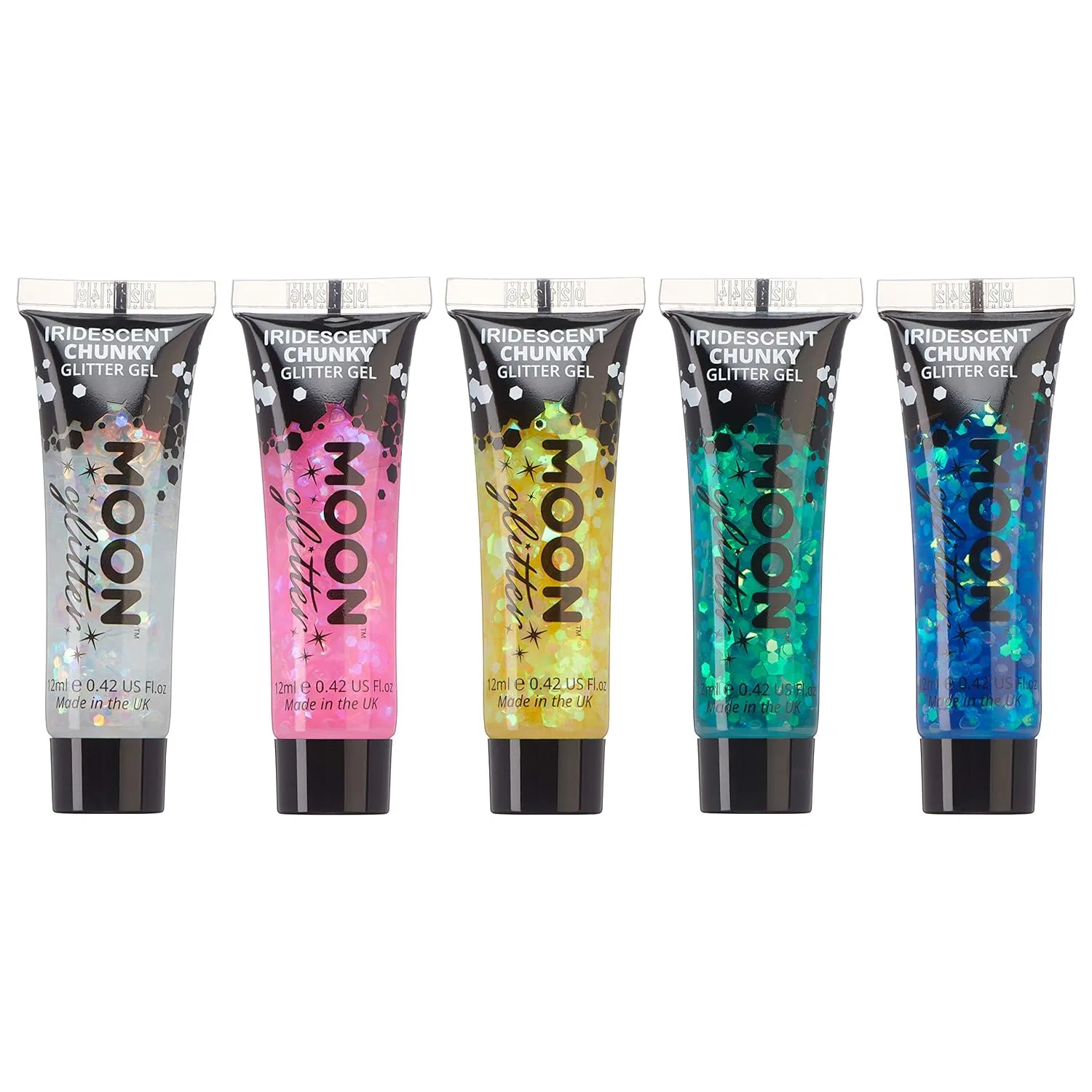 Набор глиттер-гелей Moon Glitter для лица из 5 цветов Moon Glitter