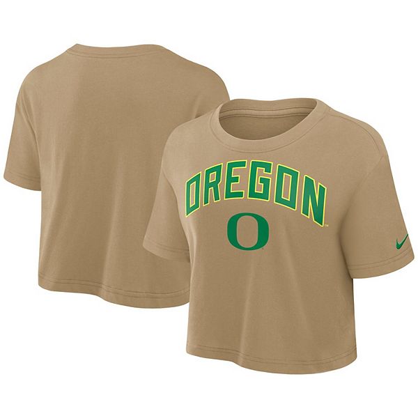

Женская футболка Oregon Ducks Athletic Prep Arch Dri-Fit укороченная, цвет tan Nike, Бежевый, Женская футболка Oregon Ducks Athletic Prep Arch Dri-Fit укороченная, цвет tan Nike