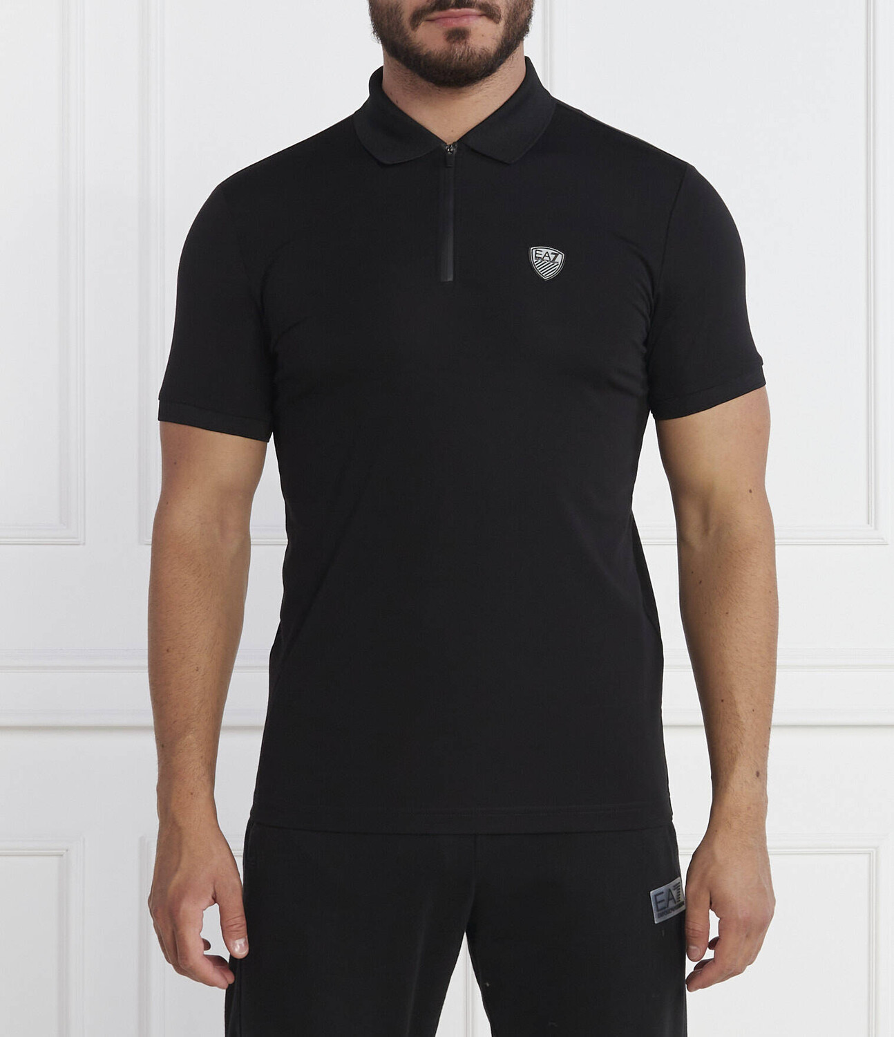 

Поло EA7 Slim Fit, черный