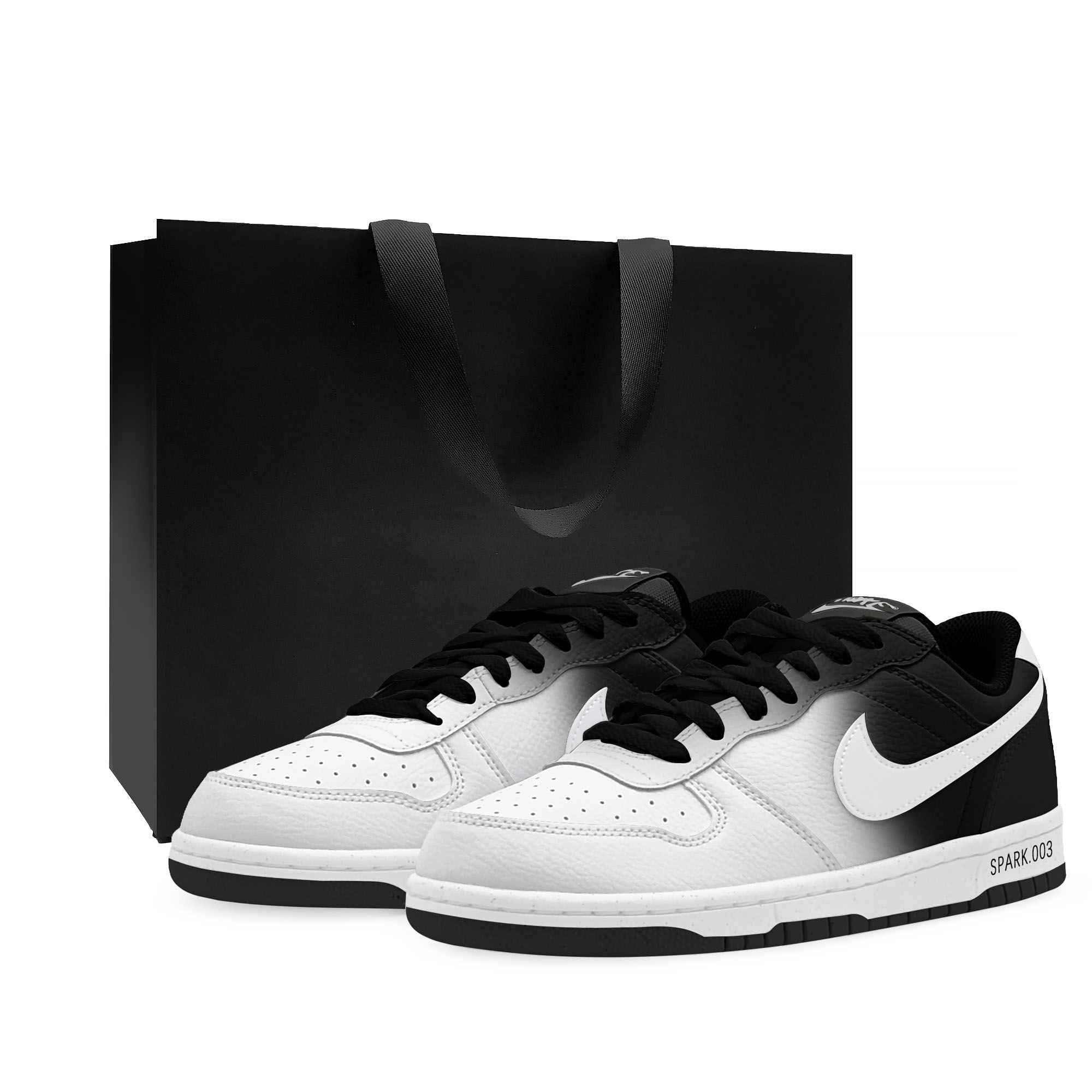 

Nike Термостойкие непромокаемые противоскользящие амортизирующие износостойкие низкие кроссовки для скейтбординга Unisex Black White