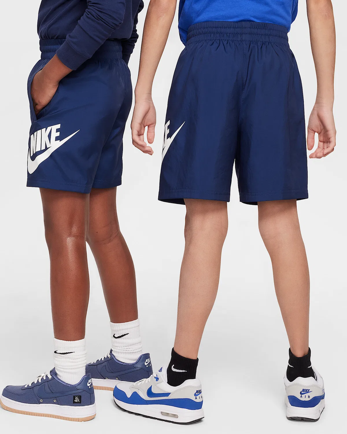 Детские шорты Nike Sportswear Club 6" Woven, Midnight Navy/White — фото 2
