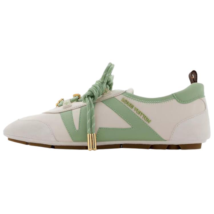 LOUIS VUITTON Низкие повседневные кроссовки Sneakerina женские, зеленые, белые