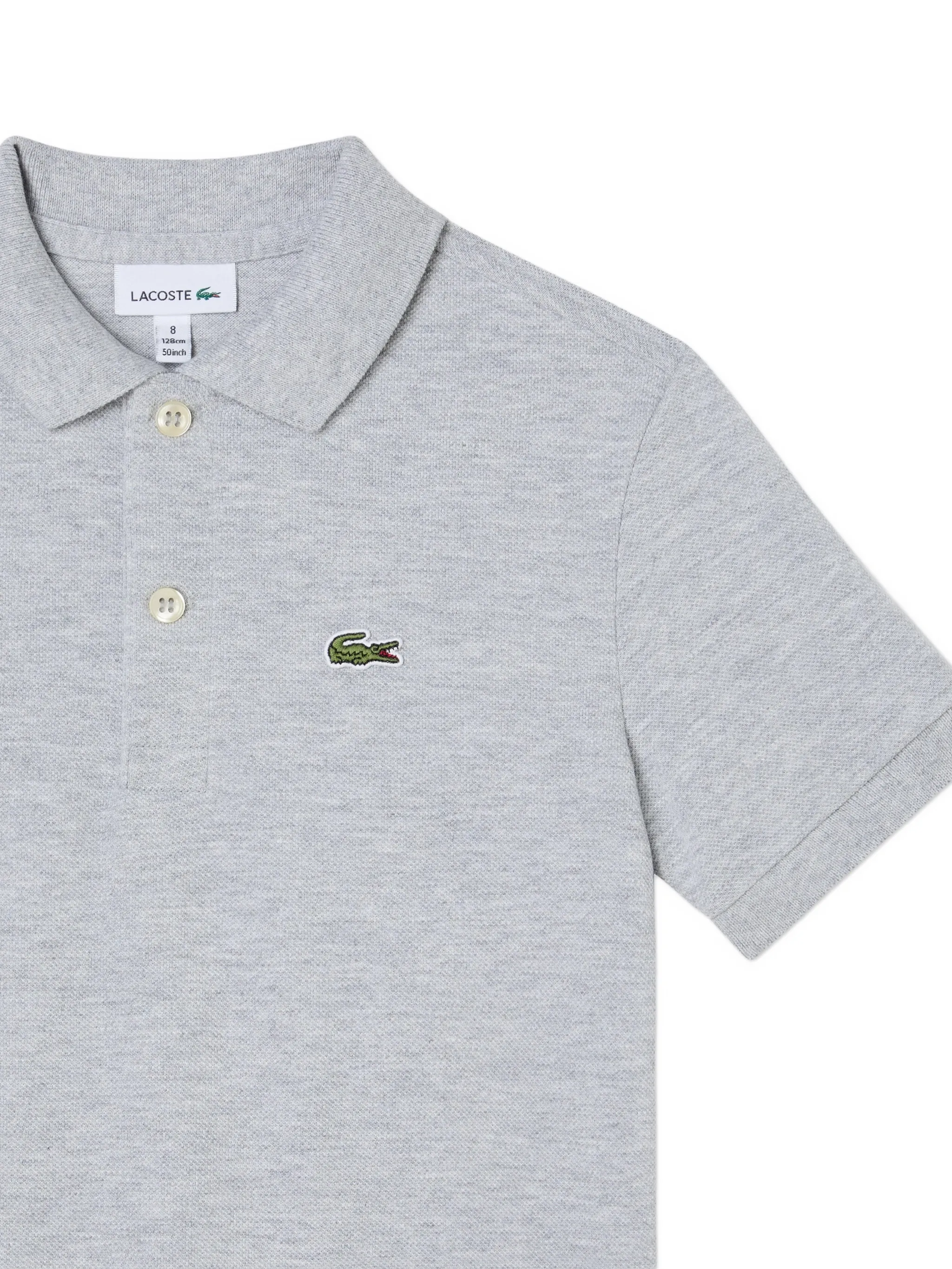 Рубашка-поло с логотипом с коротким рукавом Lacoste Kids, серый — фото 3