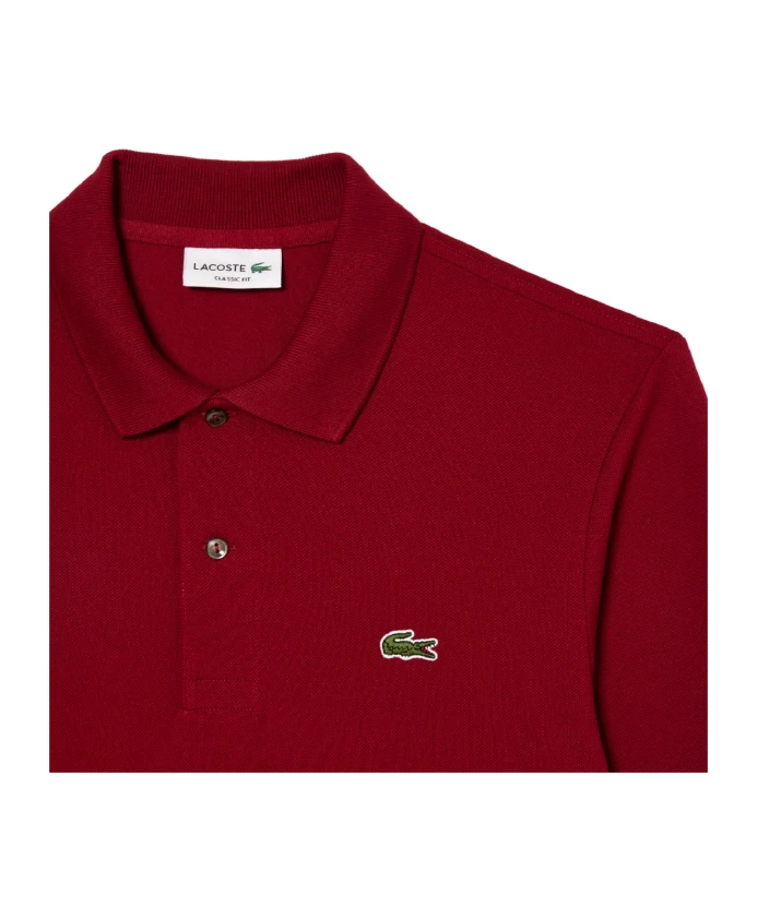 Рубашка Поло из хлопка с длинными рукавами Lacoste, красный — фото 2