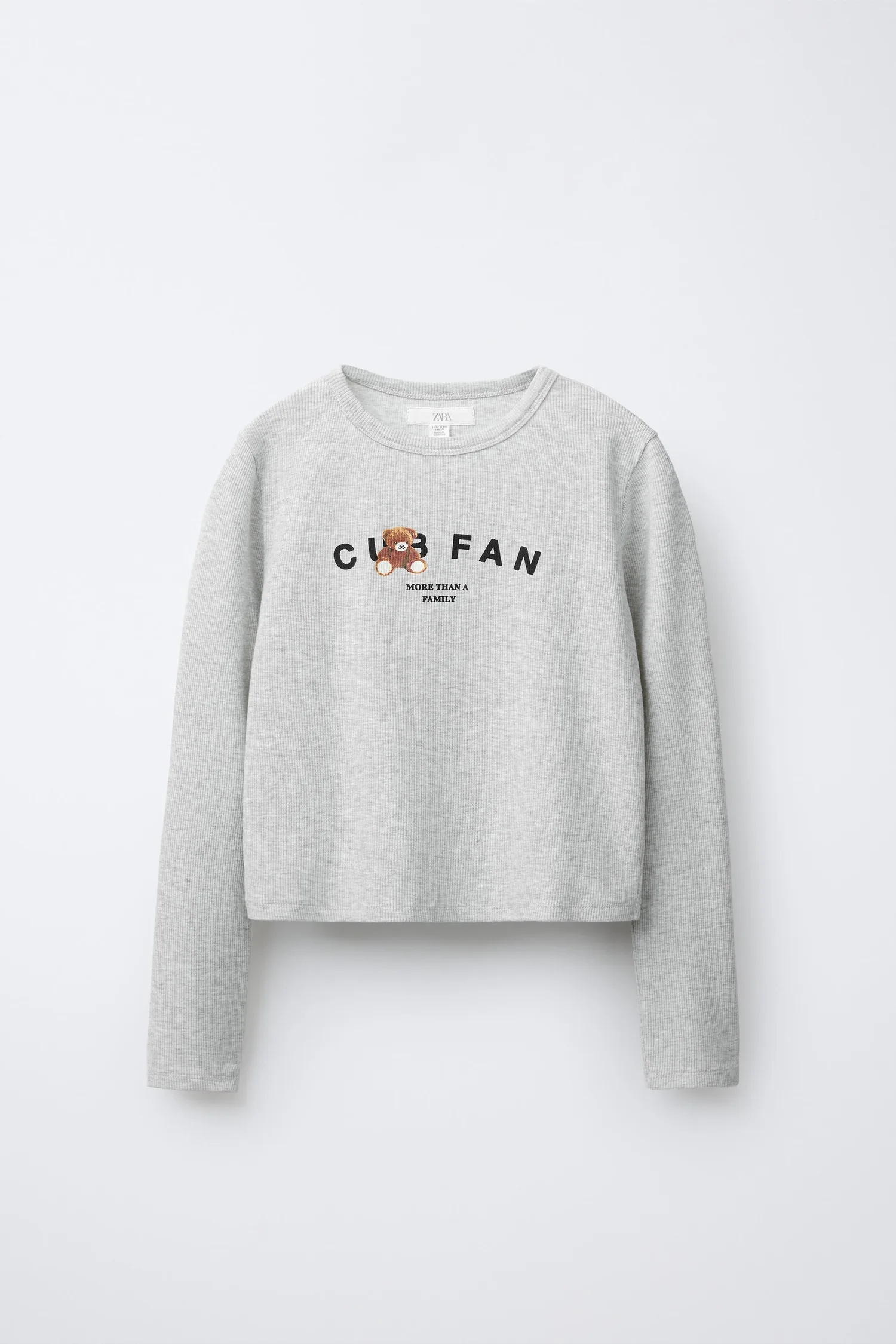 Футболка с принтом в рубчик Zara, серый