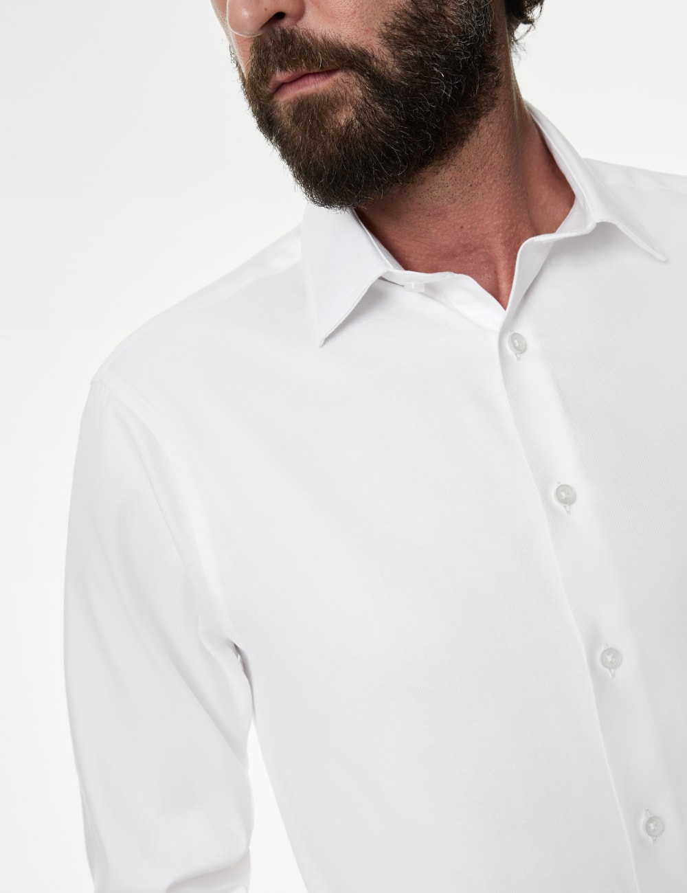 

Рубашка из хлопкового твила классического кроя класса люкс Marks & Spencer SARTORIAL, белый