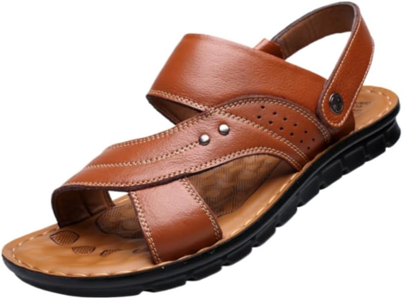 

Мужские сандалии Barefoot Jesus с открытым носком, пляжные сланцы с задником, легкие, дышащие, водонепроницаемые, кожаные, ручной работы, нескользящая платформа с поддержкой свода стопы, летняя обувь для прогулок и воды Geerta, Bronze