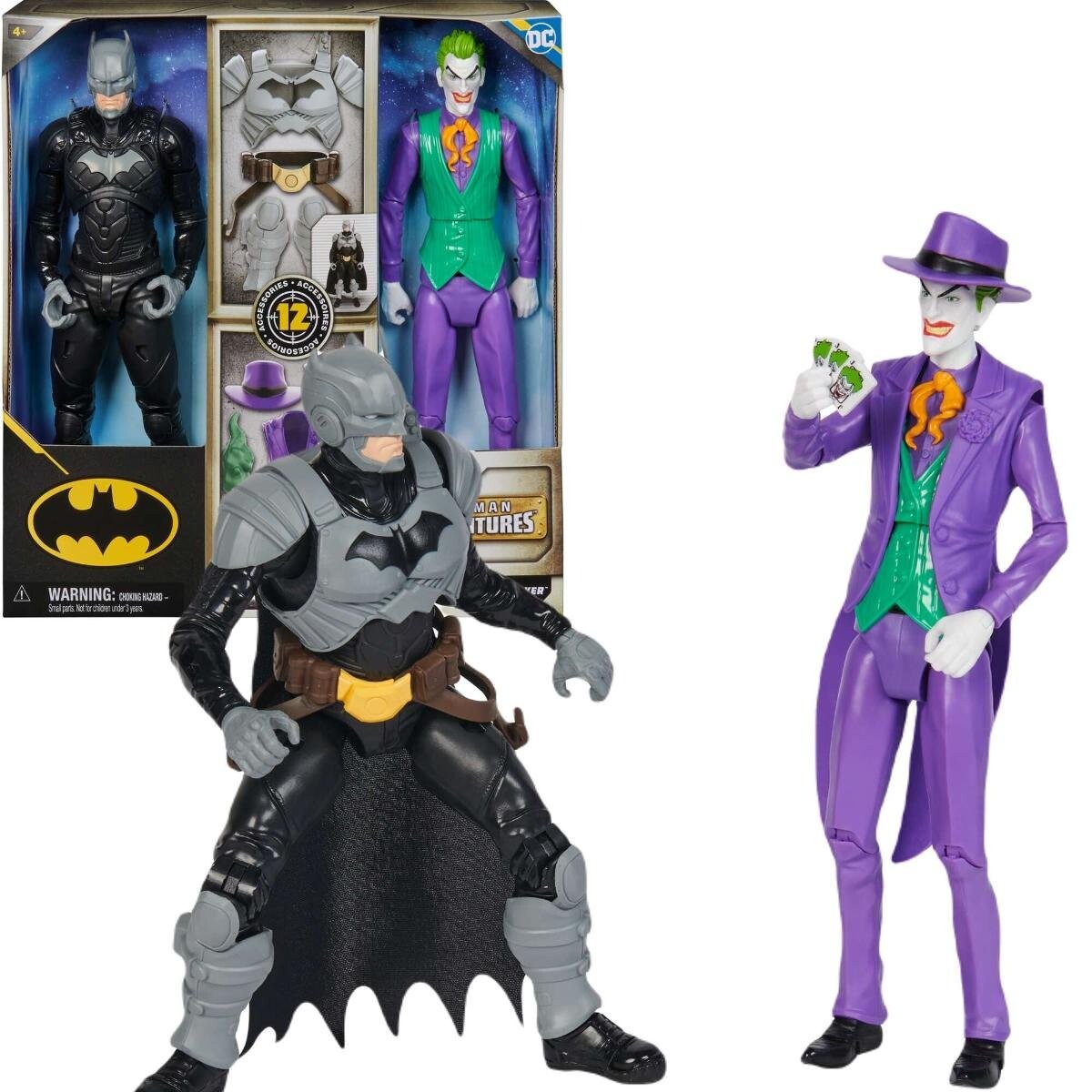 

Большой набор 2в1 DC Comics Фигурки Бэтмена против Джокера 30 см + аксессуары