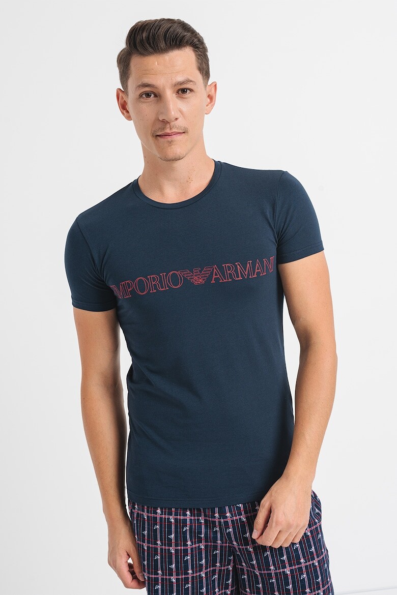 

Домашняя футболка с логотипом Emporio Armani Underwear, синий