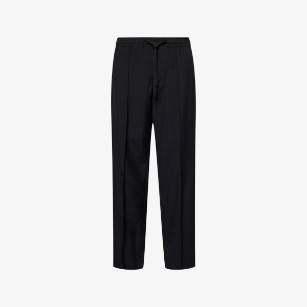 

Брюки из шерсти с зауженными штанинами и шнурком Valentino Garavani, цвет nero