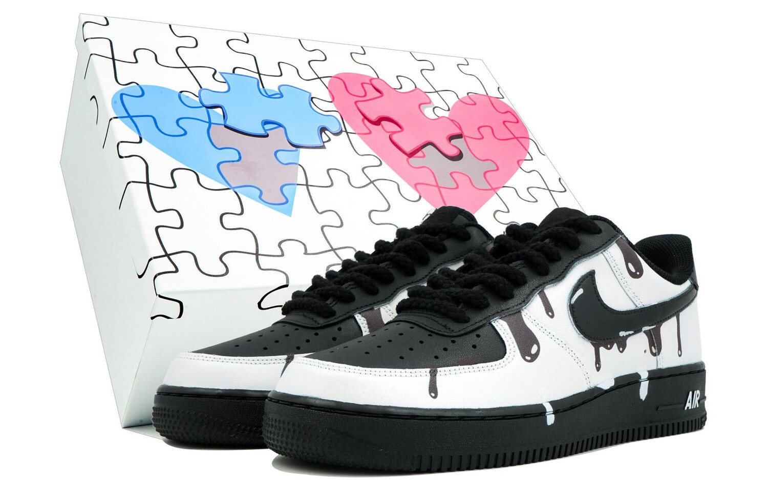 

Кроссовки Nike Air Force 1 Skateboarding Shoes Unisex Low-top White, черный