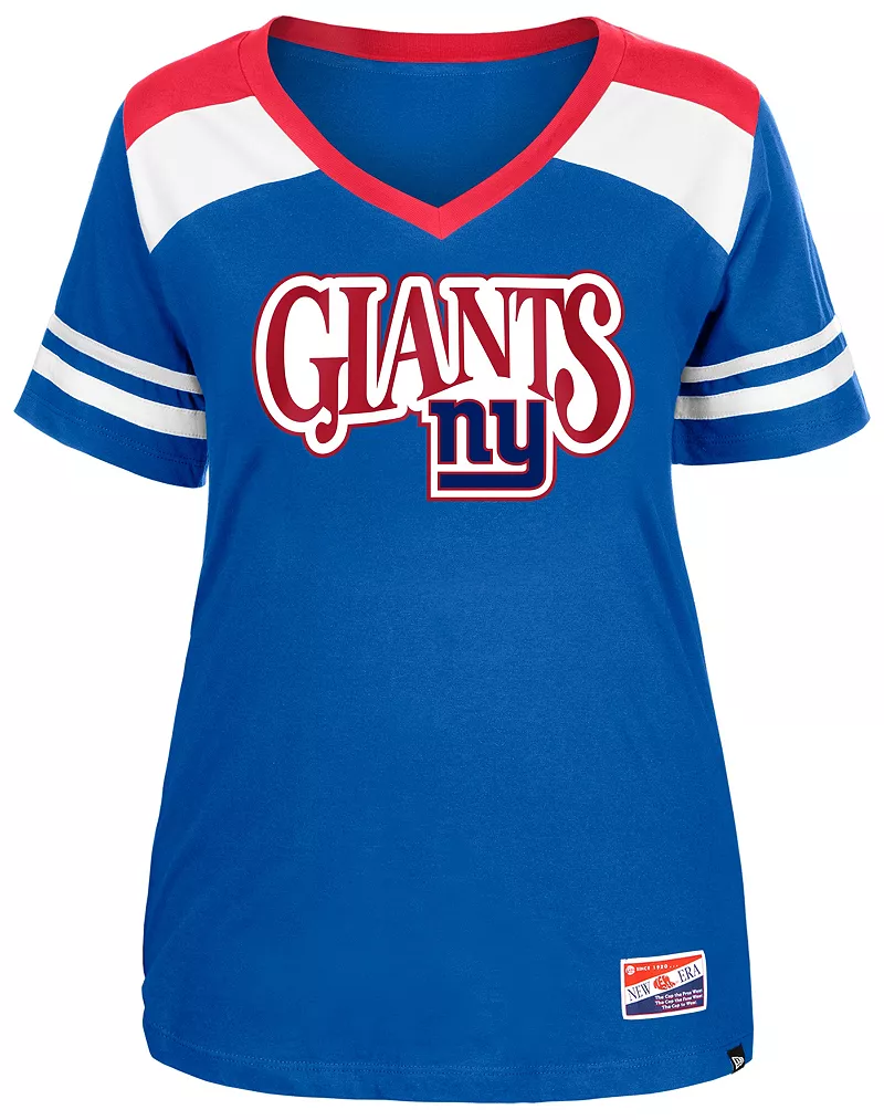 

Синяя женская футболка New Era New York Giants Plus со вставкой