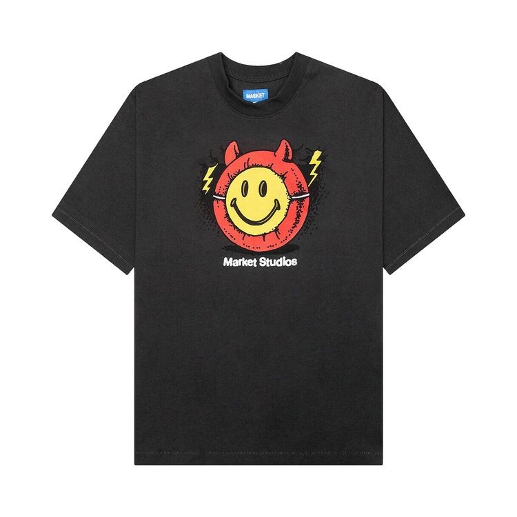 

Футболка Market Smiley Masked T-Shirt Washed Black, черный