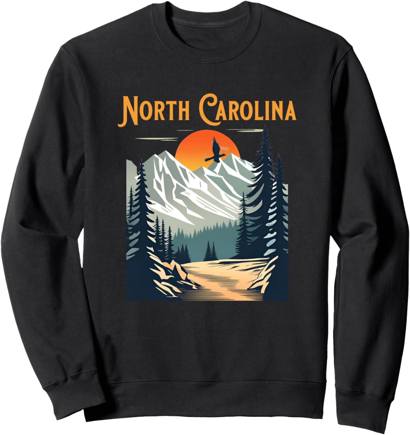 

Винтажная сувенирная толстовка с надписью «Поход» из Северной Каролины North Carolina Hiking Clothes Co., черный