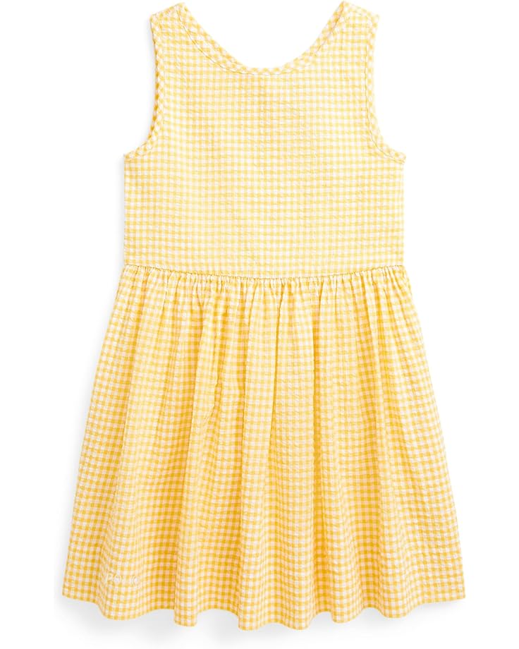 

Платье Polo Ralph Lauren Kids Gingham Cotton Seersucker Dress, цвет Yellow/White