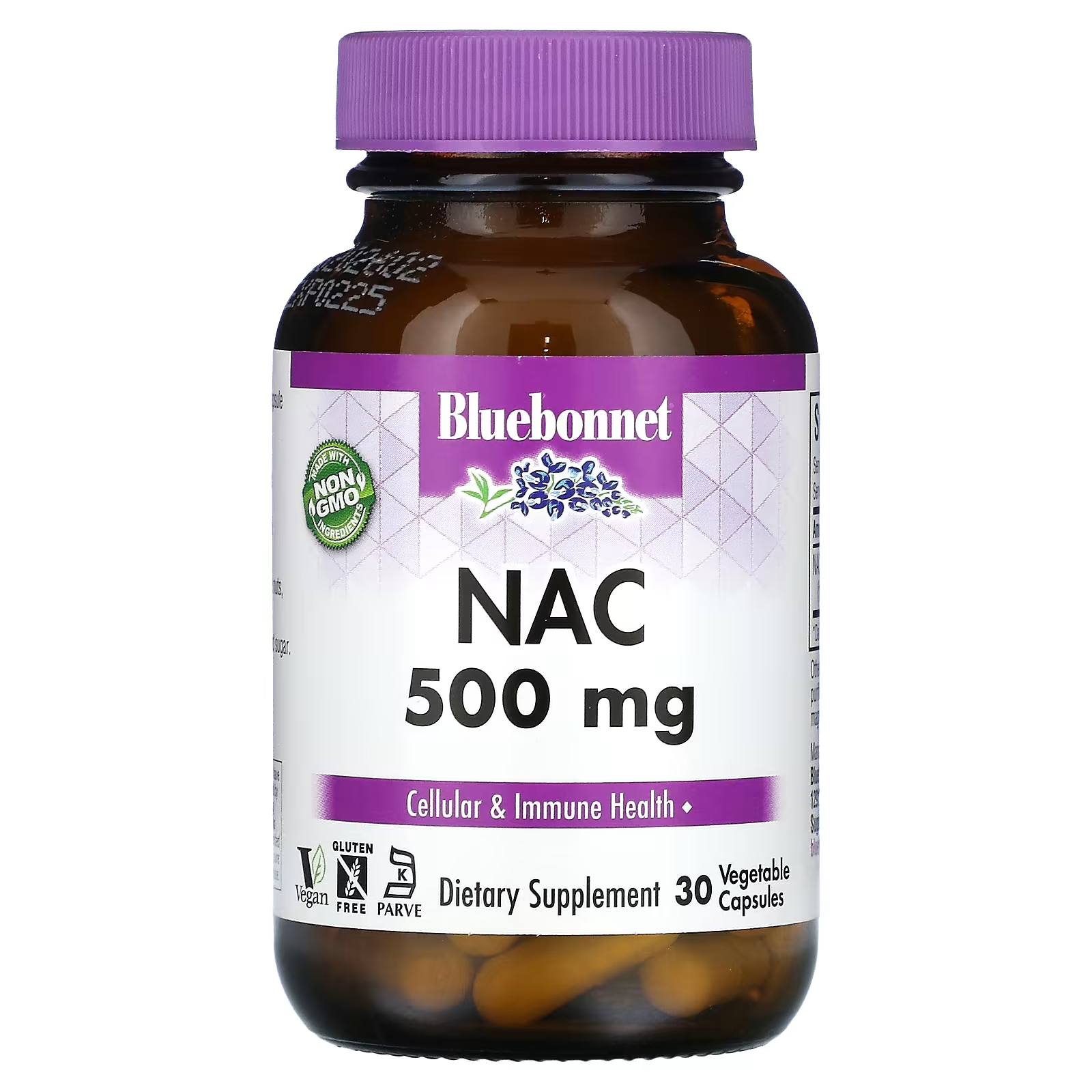 

Добавка Bluebonnet Nutrition NAC, 500 мг, 30 растительных капсул