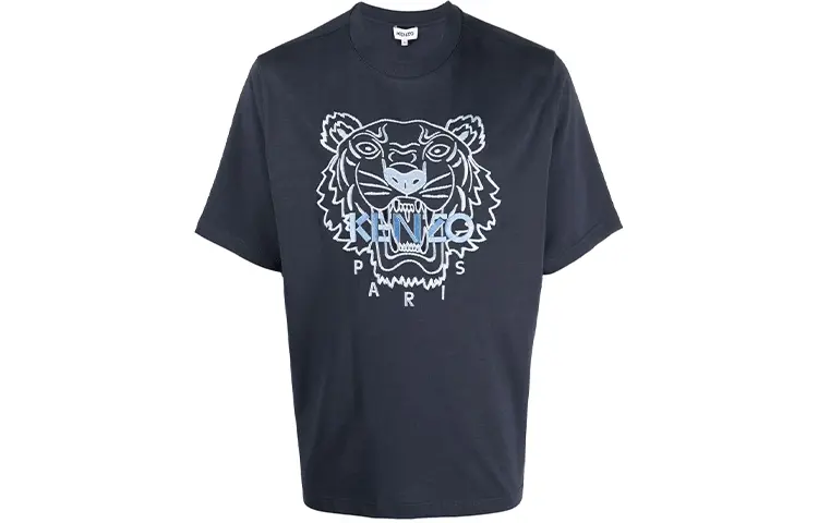 

Футболка мужская Kenzo Classic Tiger Head, синий / белый