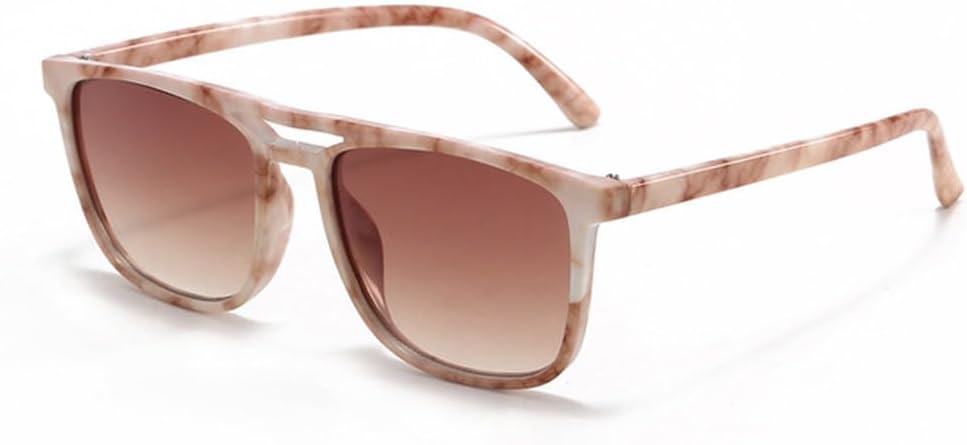 

Классические ретро солнцезащитные очки с двойной перемычкой для женщин, модные очки, трендовые солнцезащитные очки с леопардовым принтом для мужчин, очки UV400 MTZJH, Light Marble Pattern