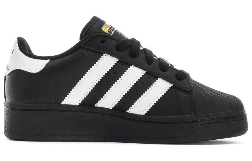 Adidas Originals SUPERSTAR XLG устойчивые к истиранию дышащие низкие детские скейтерские кроссовки Black White — фото 3